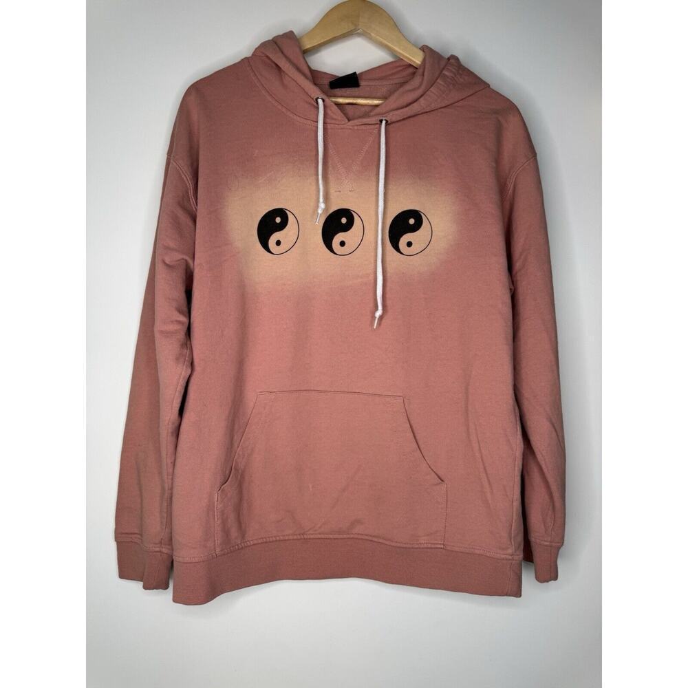 Empyre Hoodie Sweatshirt Mens Size MEDIUM yin Yang Tie Dye Ombré Pink Mauve